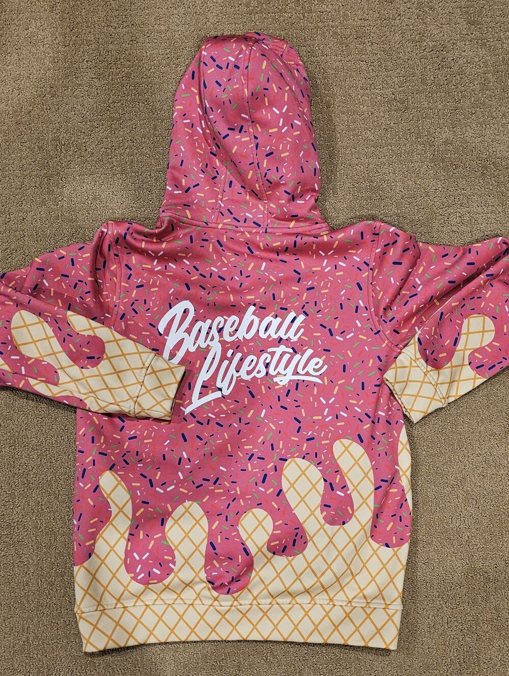 Baseball Lifestyle Ice Cream Hoodie - Size YL